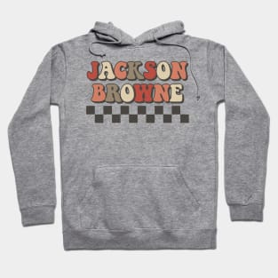 Jackson Browne Checkered Retro Groovy Style Hoodie